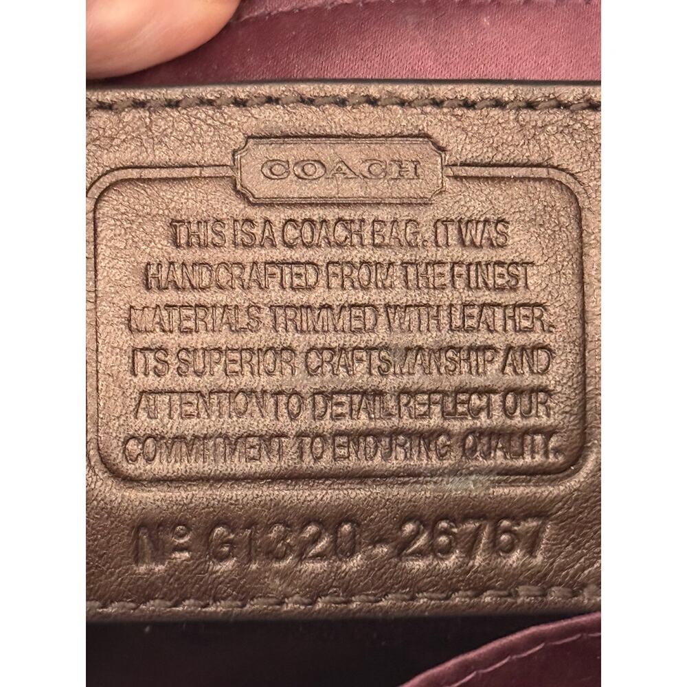 Coach Signature C Women’s Madison Canvas Tote Brown Leather Trim Gold Hardware - Picture 4 of 12